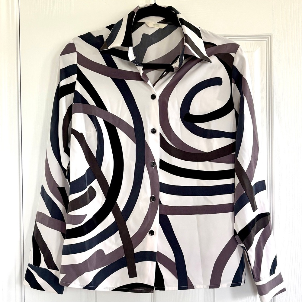 Marks & Spencer Monochrome Striped Shirt